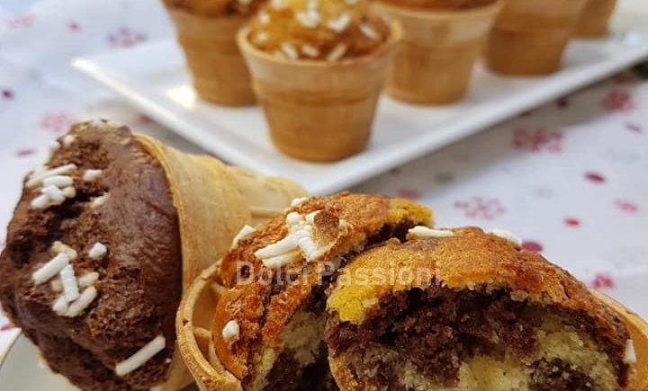 Muffin in Cialda Marmorizzati al Cacao-Dolci Passioni