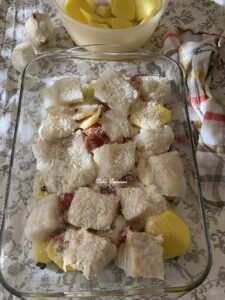 Baccalà al forno alla Pugliese con patate e olive: Ricetta tradizionale della famiglia Palasciano