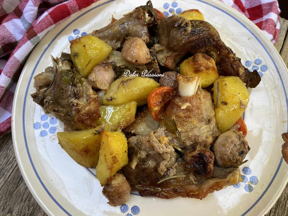 Carne al forno con Patate, Pomodorini e Lampascioni: Antica ricetta Altamurana