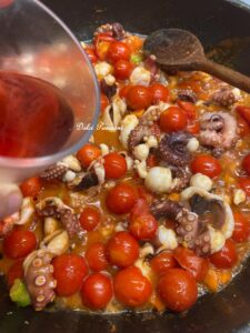 Spaghetti con il polpo, la ricetta tradizionale di casa Palasciano-Bellino